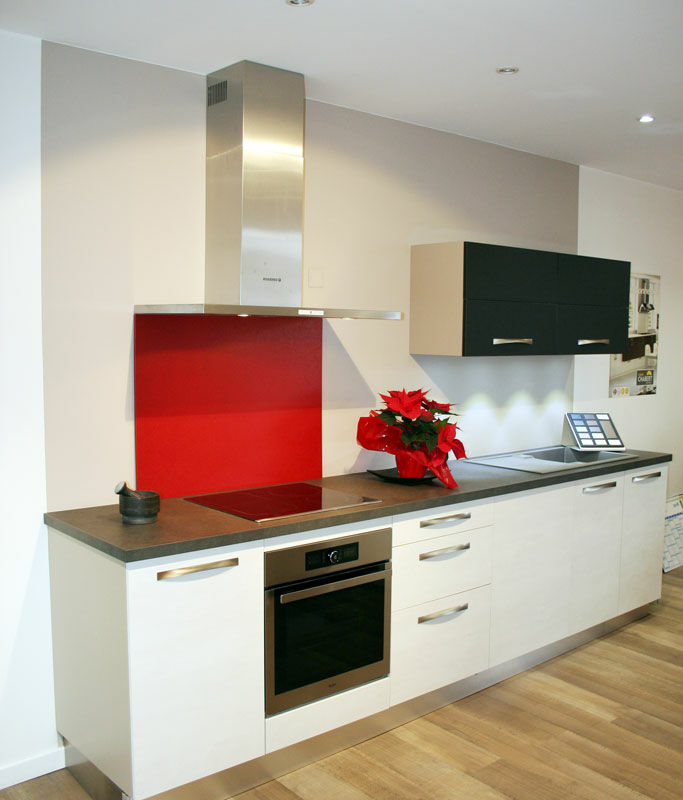 Modèle CROMALINE Mélaminé béton ciré blanc Cuisines Chabert-Duval, modèle CROMALINE Mélaminé béton ciré blanc